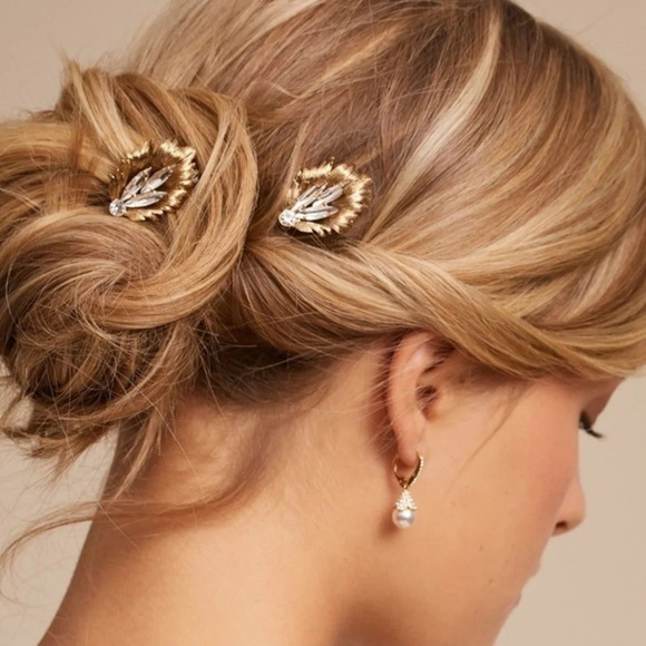 Anthropologie BHLDN Amos Gold Crystal Hair Pin - Picture 10 of 10